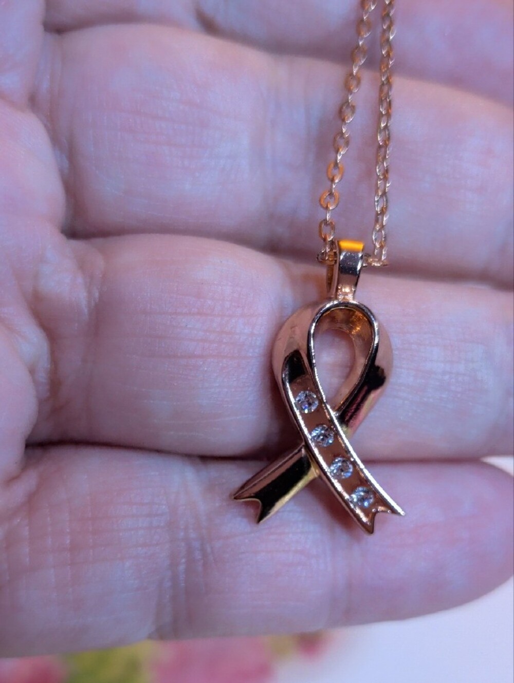 Rose Gold Plated Pendant Necklace 17.5" Long